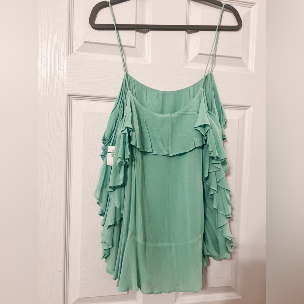 Free People Mint Green Ruffle Tank Top - Picture 2 of 4